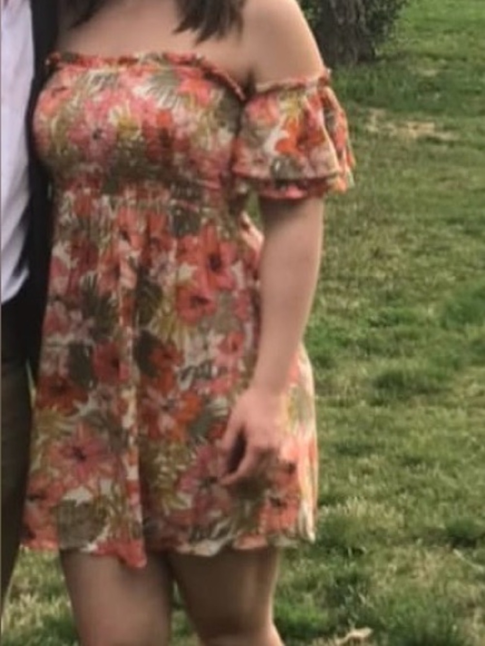 Billabong Coral Floral Off-Shoulder Dress